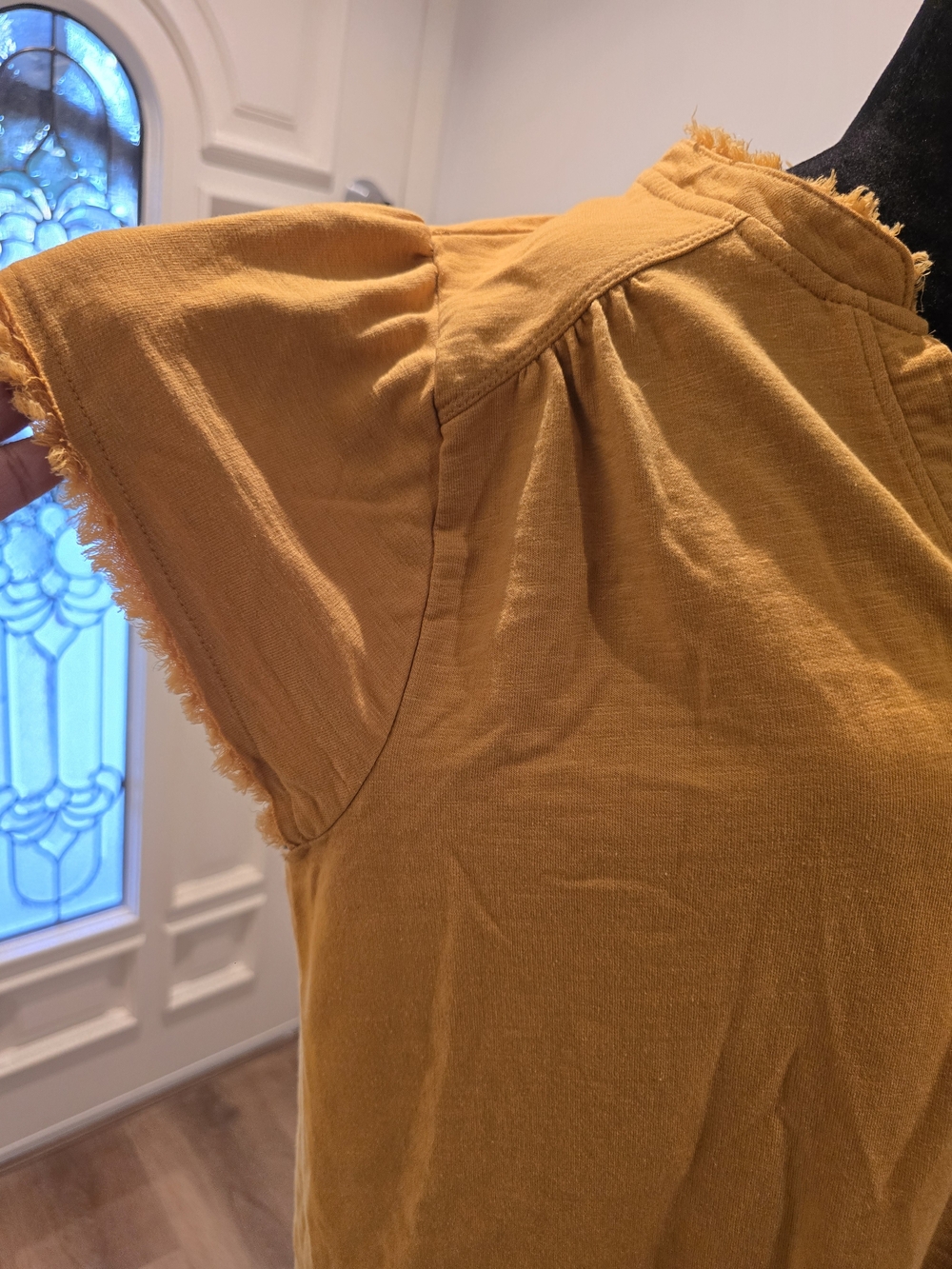 Wonderly Short Sleeve Split Neck Shift Dress - Picture 3 of 6